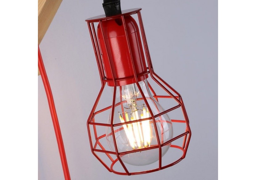 Applique murale en bois et cage "MICA" avec ampoule de 4W 2000K - LN124-R - Barcelona LED