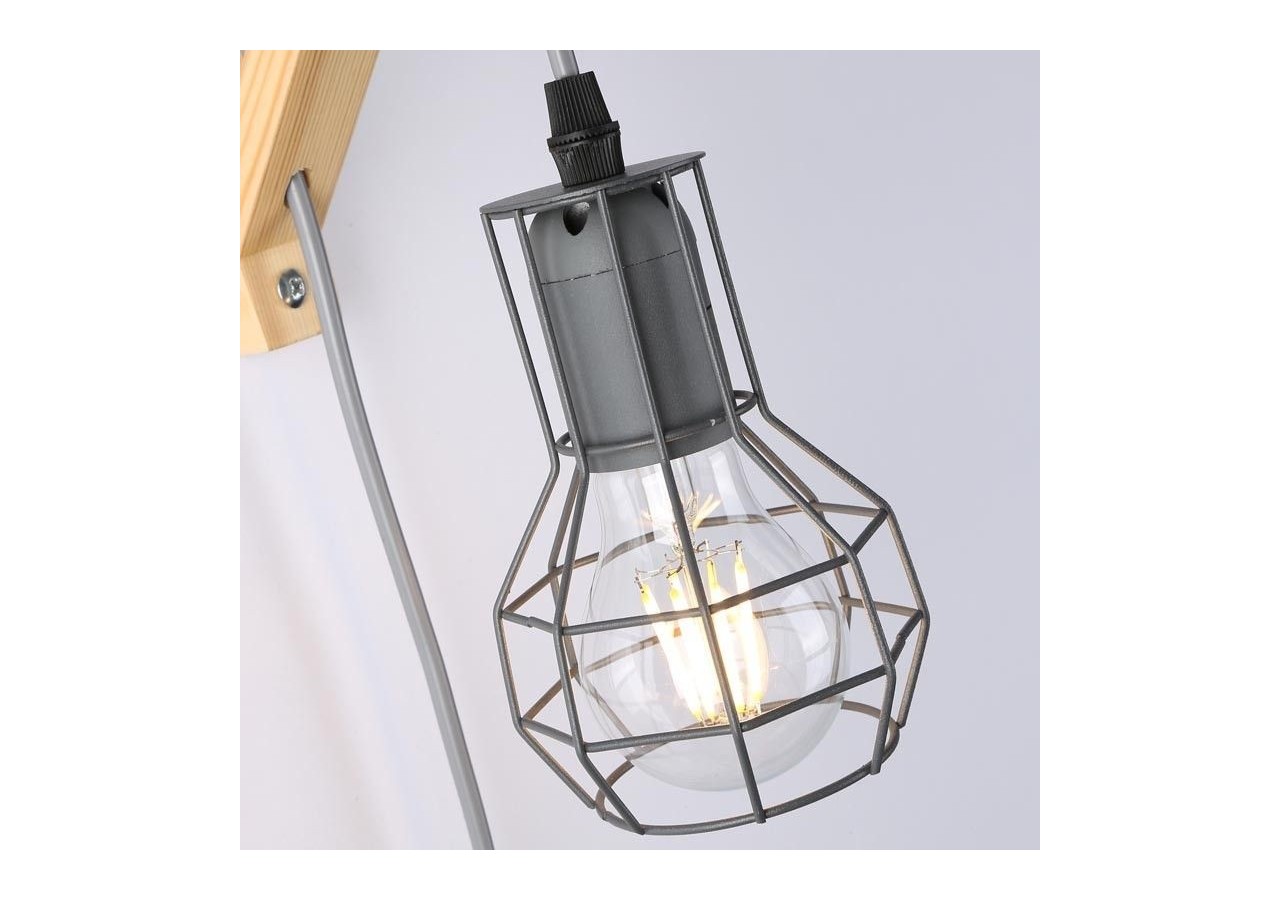 Applique murale en bois et cage "MICA" avec ampoule de 4W 2000K - LN124-G - Barcelona LED