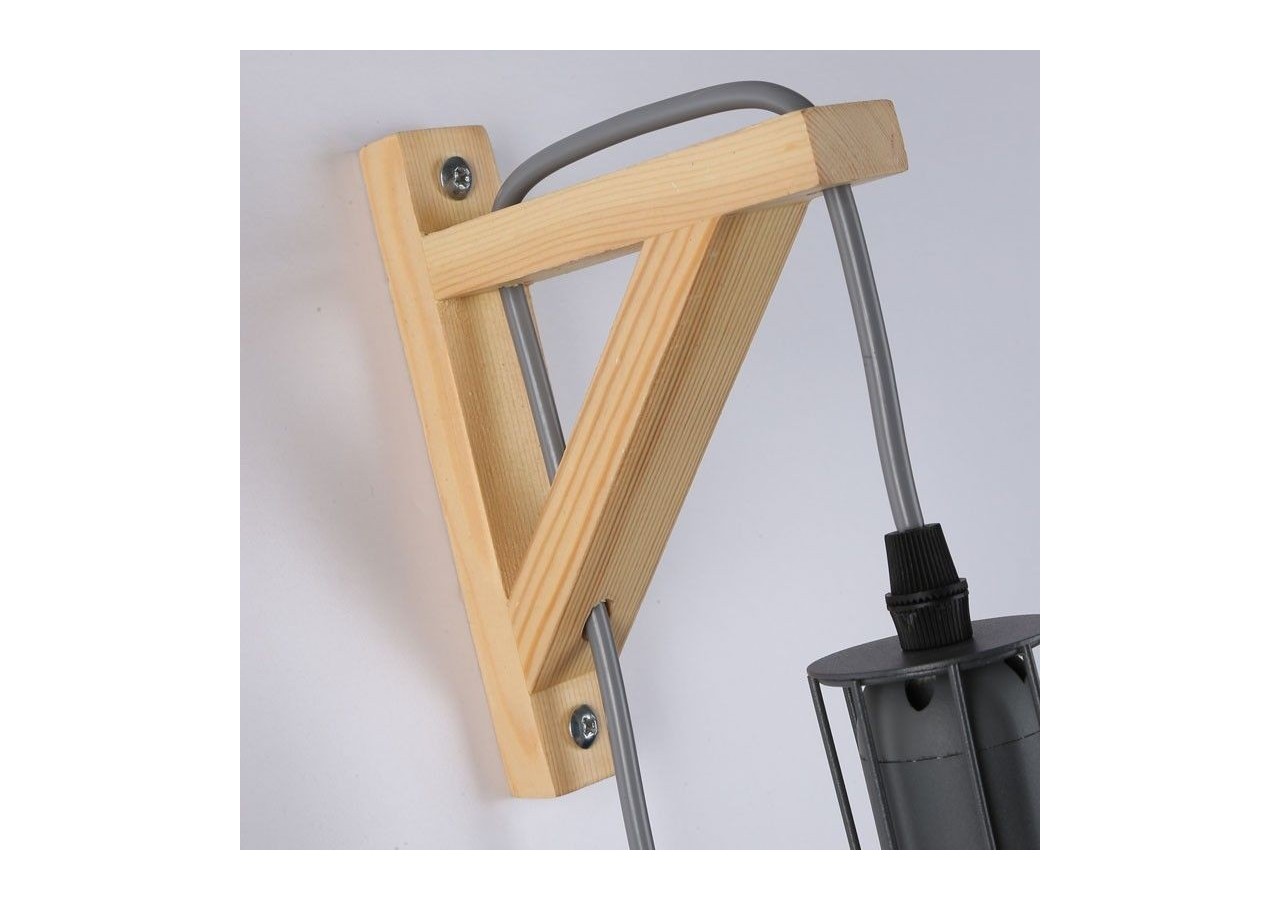 Applique murale en bois et cage "MICA" avec ampoule de 4W 2000K - LN124-G - Barcelona LED