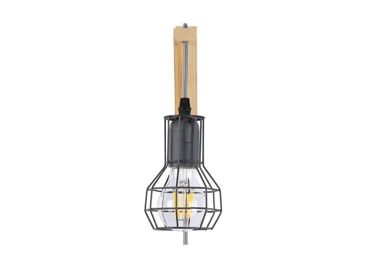 Applique murale en bois et cage "MICA" avec ampoule de 4W 2000K - LN124-G - Barcelona LED