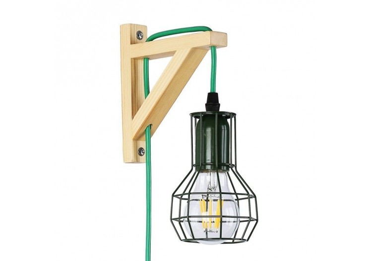 Applique murale en bois et cage "MICA" avec ampoule de 4W 2000K - LN124-V - Barcelona LED