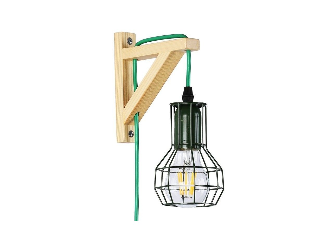 Applique murale en bois et cage "MICA" avec ampoule de 4W 2000K - LN124-V - Barcelona LED
