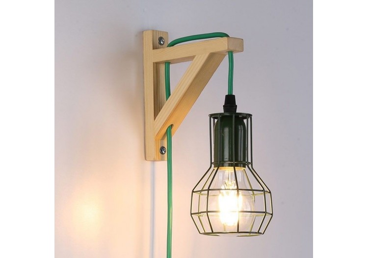 Applique murale en bois et cage "MICA" avec ampoule de 4W 2000K - LN124-V - Barcelona LED 2