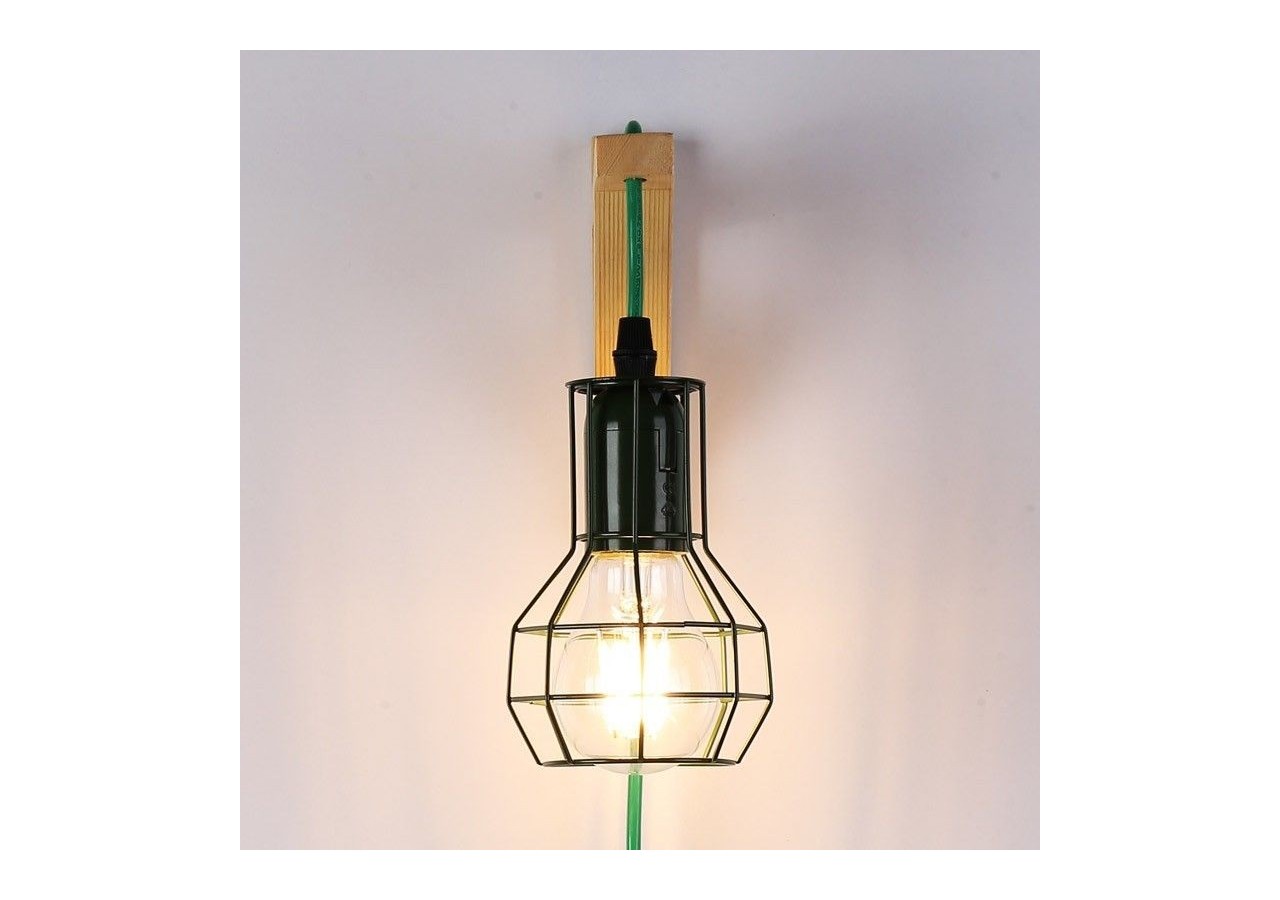 Applique murale en bois et cage "MICA" avec ampoule de 4W 2000K - LN124-V - Barcelona LED