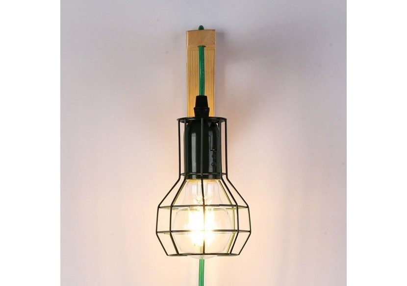 Applique murale en bois et cage "MICA" avec ampoule de 4W 2000K - LN124-V - Barcelona LED Applique murale en bois et cage "MICA" avec ampoule de 4W 2000K - LN124-V - Barcelona LED