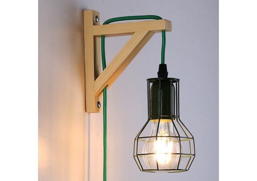 Applique murale en bois et cage "MICA" avec ampoule de 4W 2000K - LN124-V - Barcelona LED Applique murale en bois et cage "MICA" avec ampoule de 4W 2000K - LN124-V - Barcelona LED
