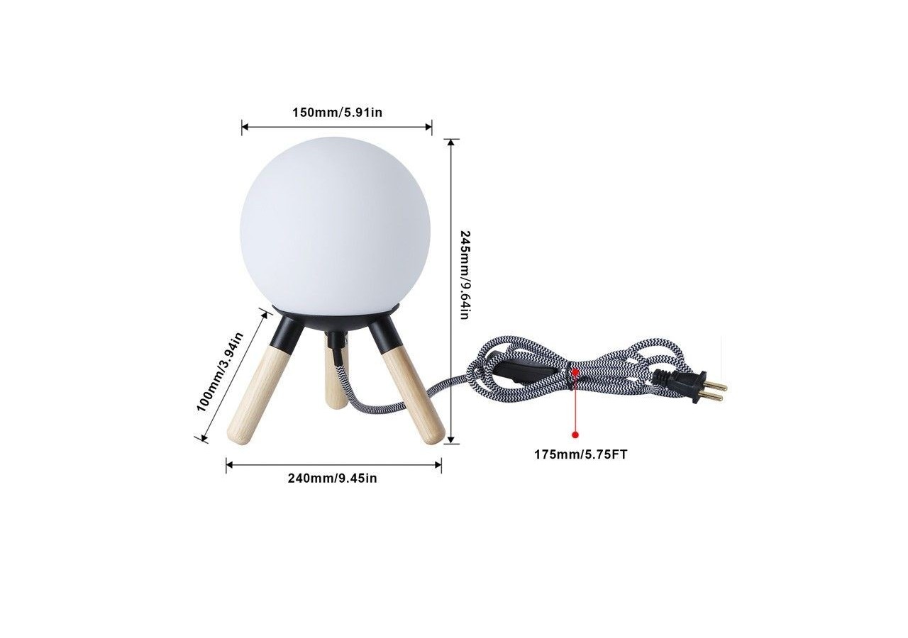 Lampe de table en bois "MOON" ampoule G9 incluse - L1011-N - Barcelona LED