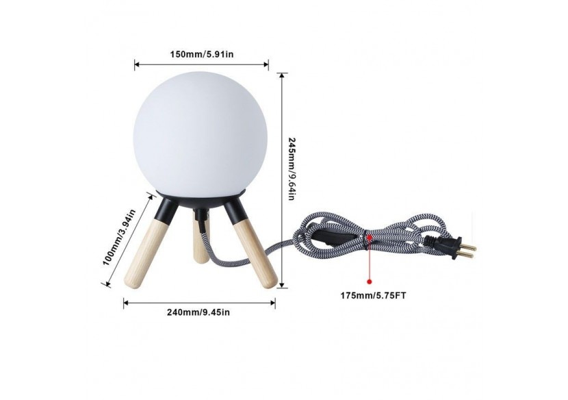 Lampe de table en bois "MOON" ampoule G9 incluse - L1011-N - Barcelona LED Lampe de table en bois "MOON" ampoule G9 incluse - L1011-N - Barcelona LED