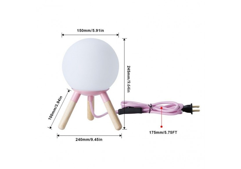 Lampe de table en bois "MOON" ampoule G9 incluse - L1011-SA - Barcelona LED