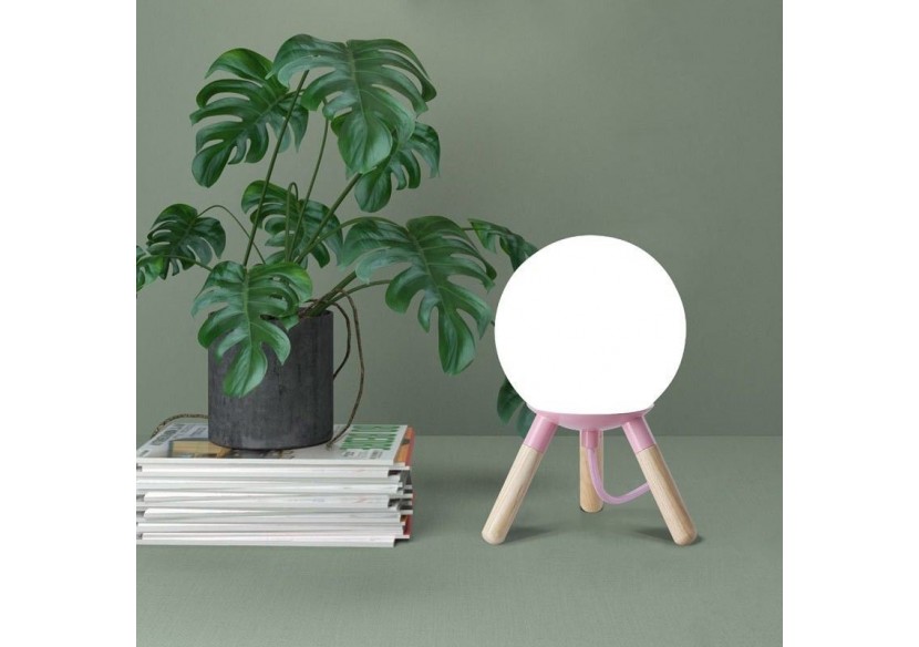 Lampe de table en bois "MOON" ampoule G9 incluse - L1011-SA - Barcelona LED