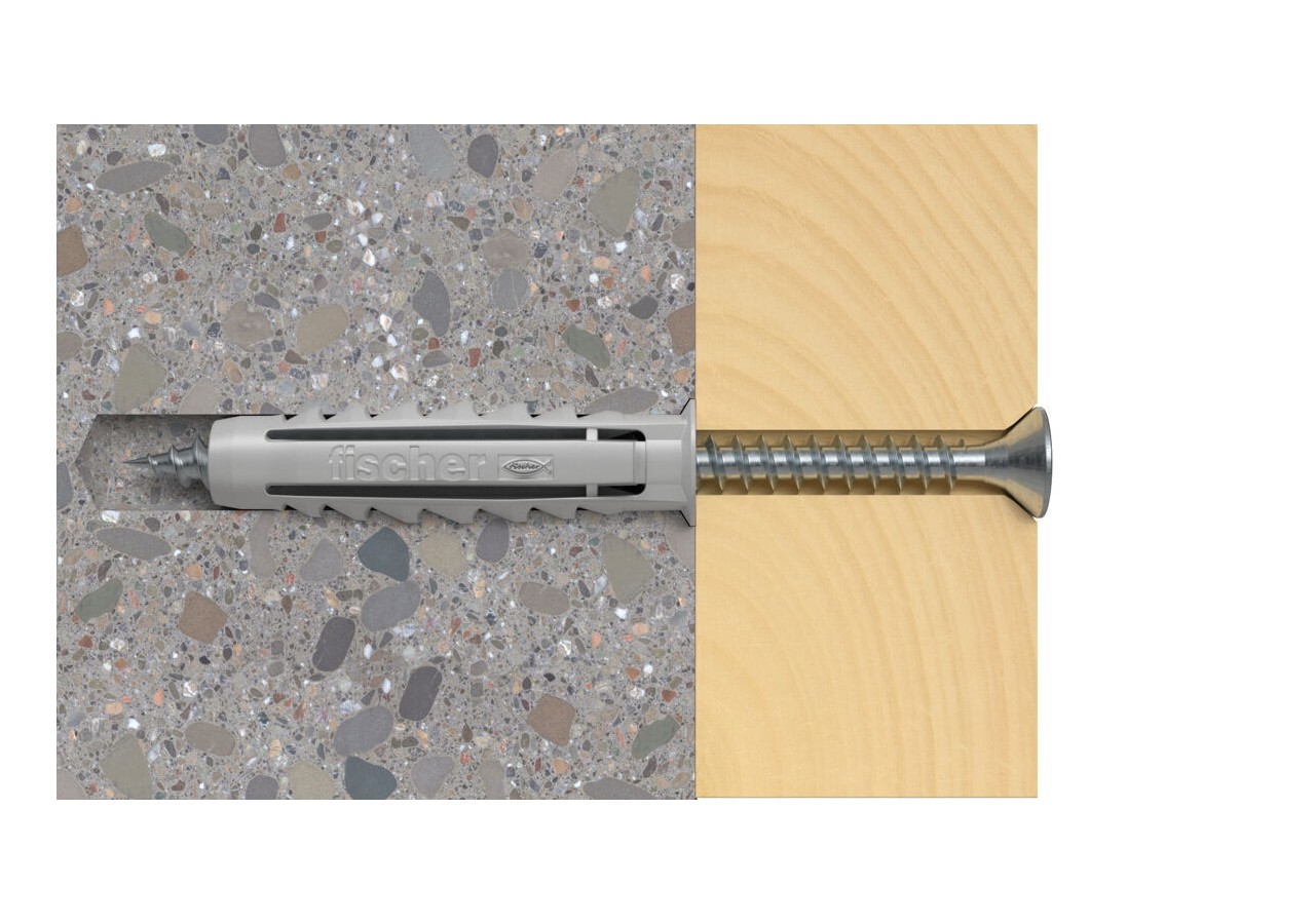 Cheville nylon avec collerette SX8 Boite de 100