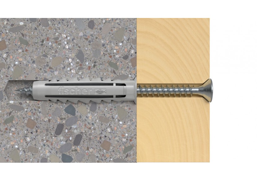 Cheville nylon avec collerette SX8 Boite de 100