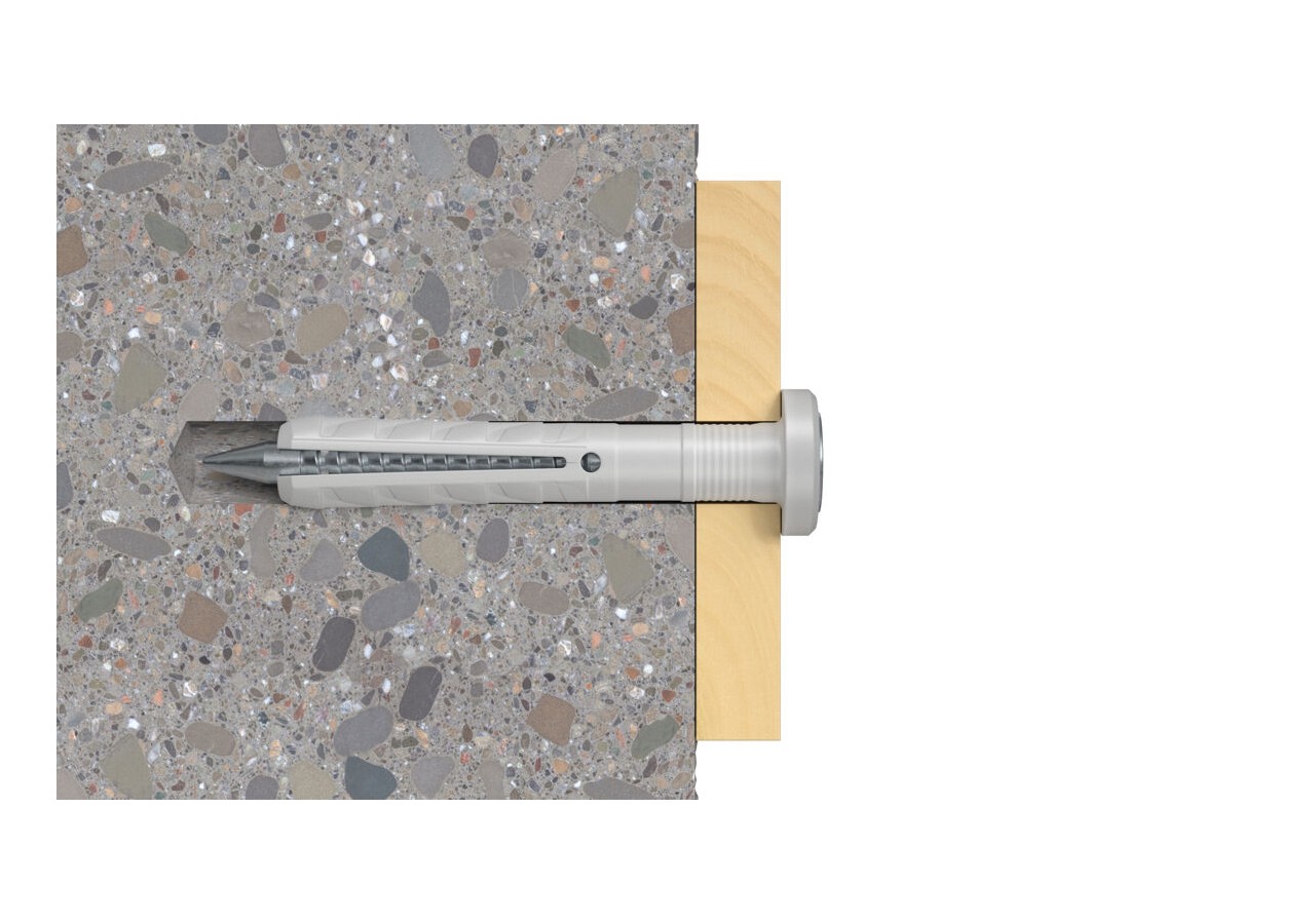 Cheville à frapper avec collerette épaisse et clou tête fraisée N 6 x 40/10 F