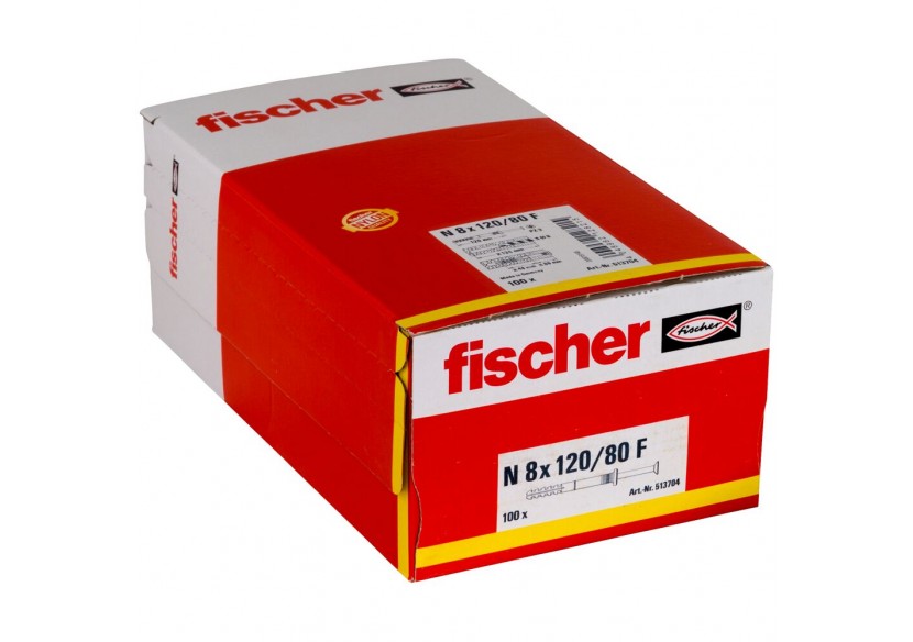 Cheville à frapper avec collerette épaisse et clou tête fraisée N 8 x 120/80 F