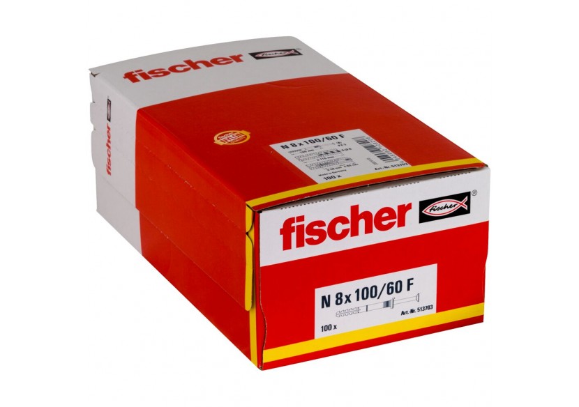 Cheville à frapper avec collerette épaisse et clou tête fraisée N 8 x 100/60 F