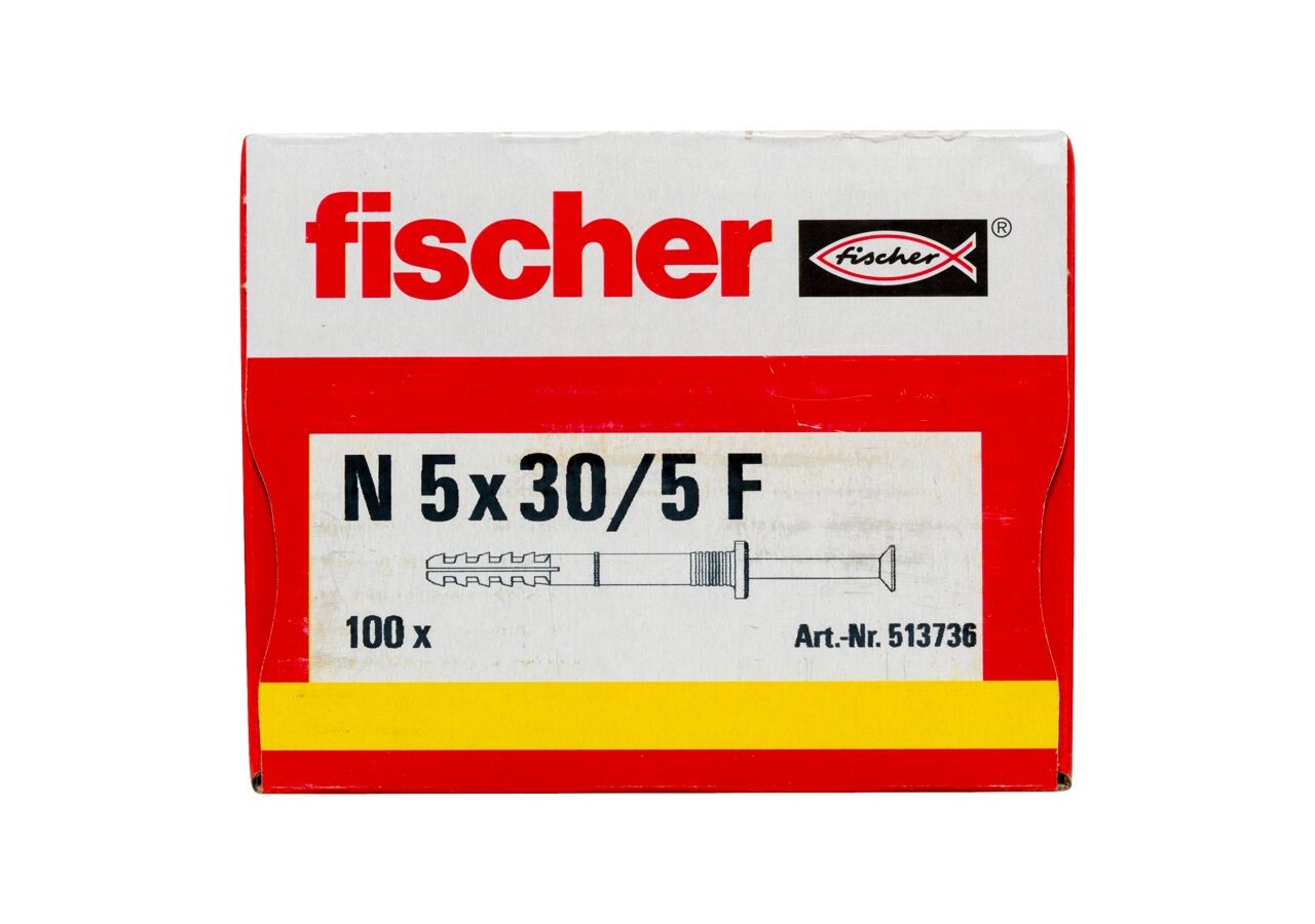 Cheville à frapper avec collerette épaisse et clou tête fraisée N 5 x 30/5 F