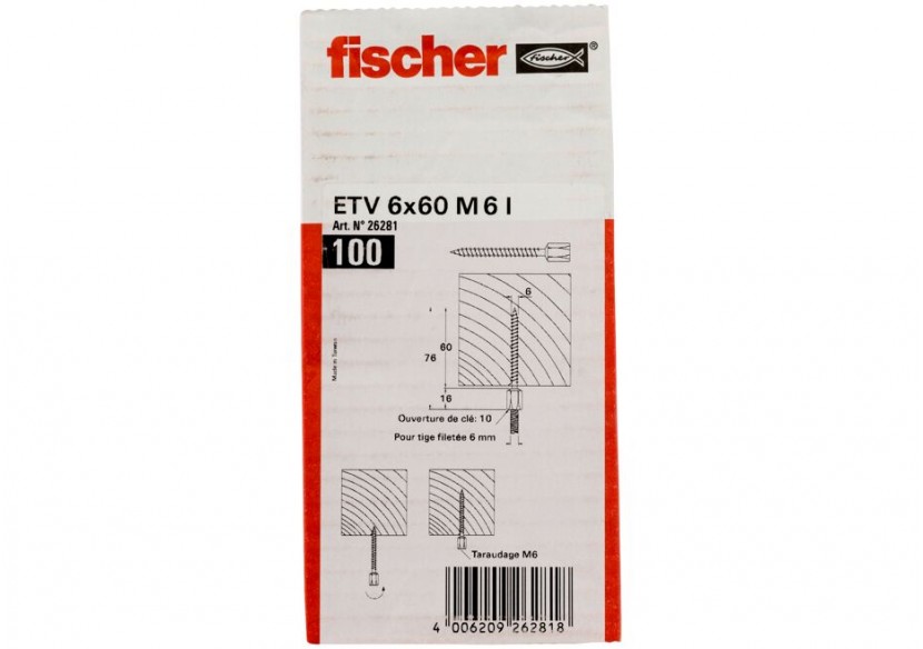 Entretoise à visser ETV6x60M6 I