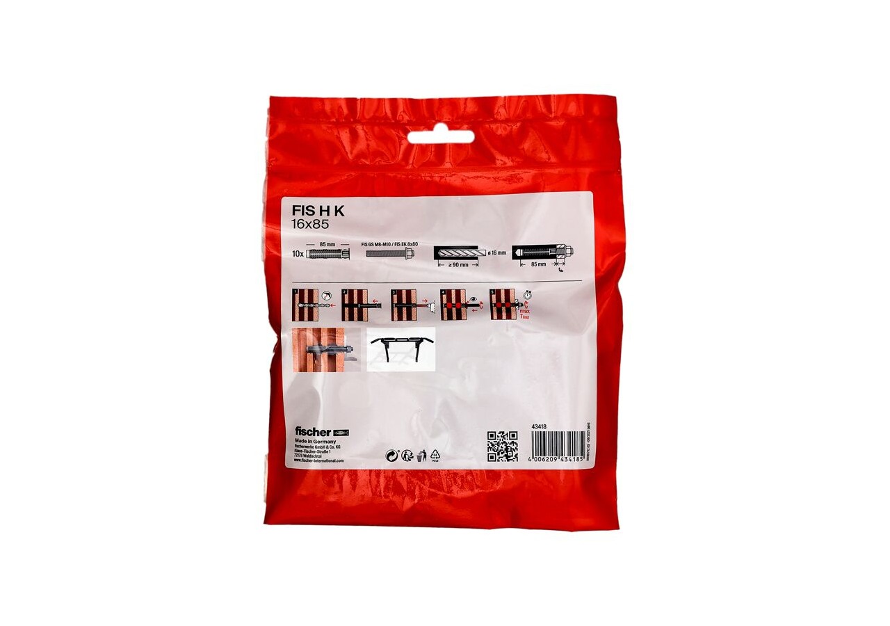 Tamis d'injection plastique FIS HK 16x85 Sachet de 10