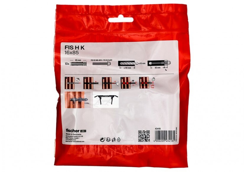 Tamis d'injection plastique FIS HK 16x85 Sachet de 10