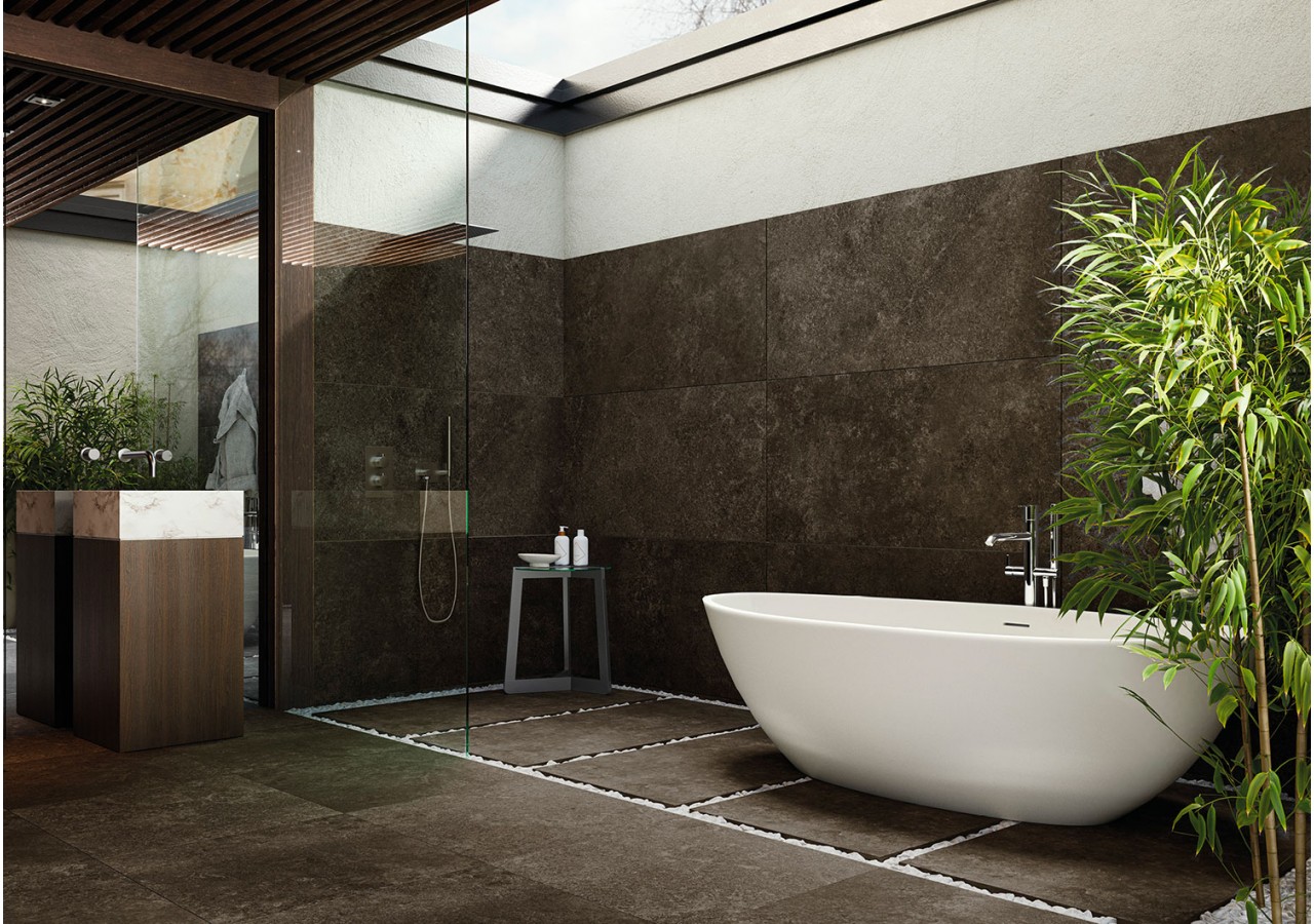 Primo 60x120 Noir - Carrelage intérieur et extérieur en Grès Cérame avec pâte colorée (GM) Rectifié antidérapant - 8200726