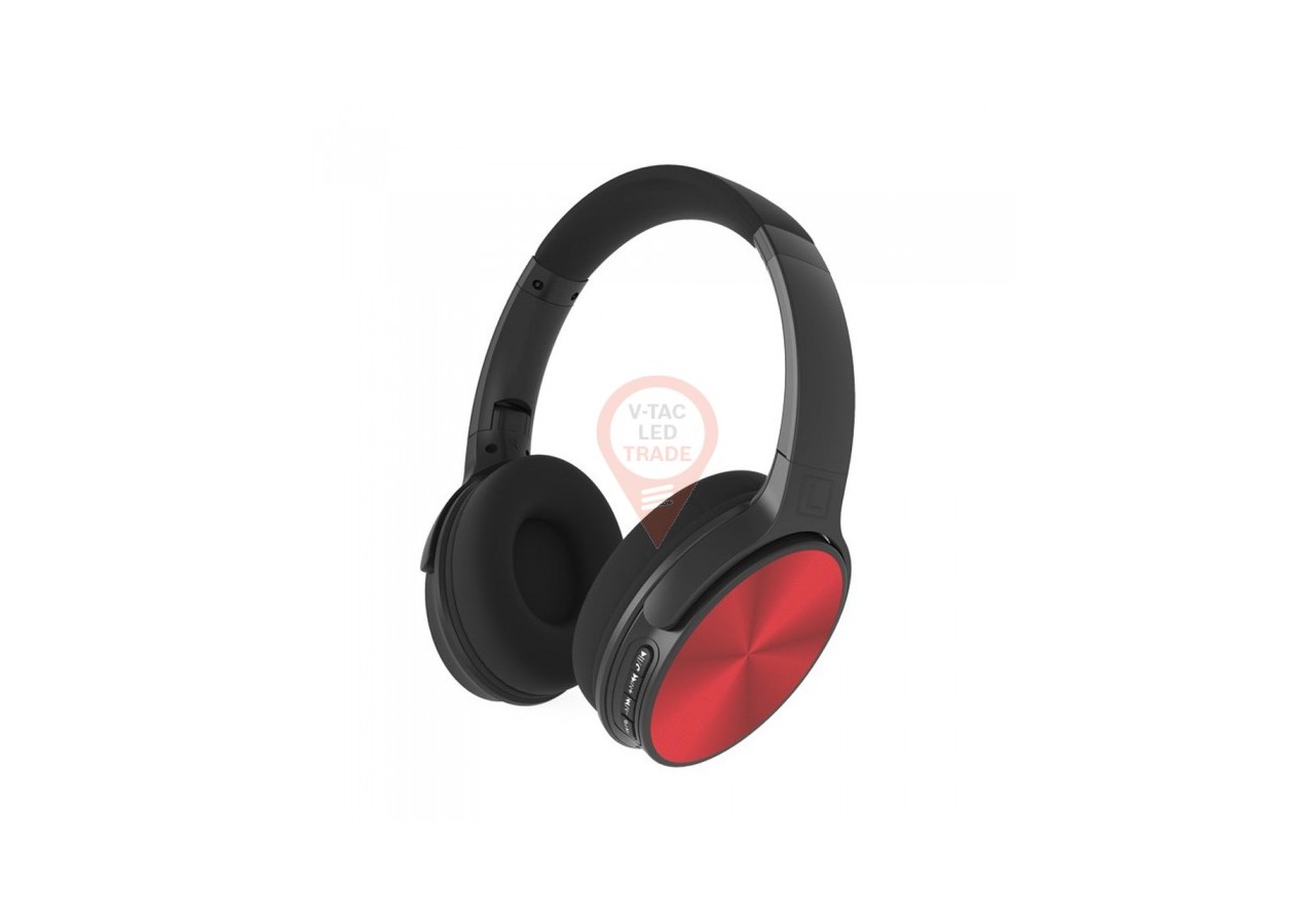 Casque Bluetooth pliable rouge 500mAh