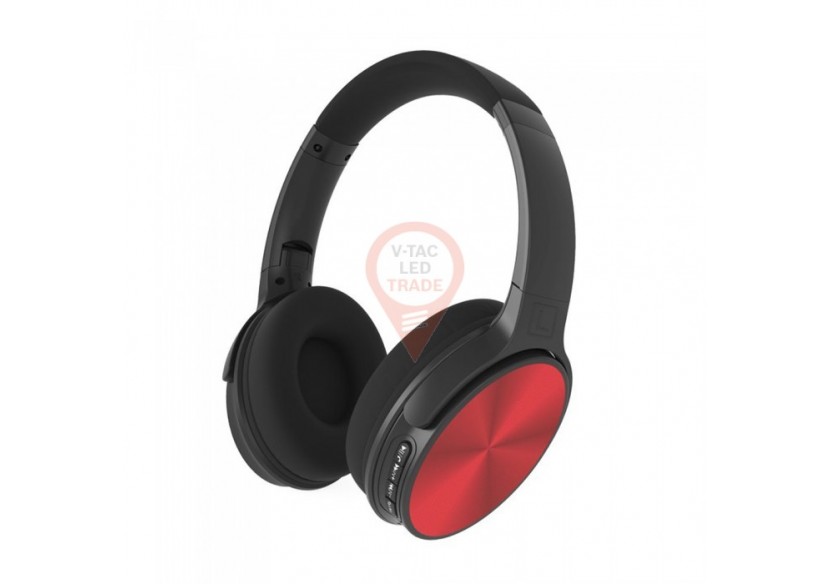 Casque Bluetooth pliable rouge 500mAh
