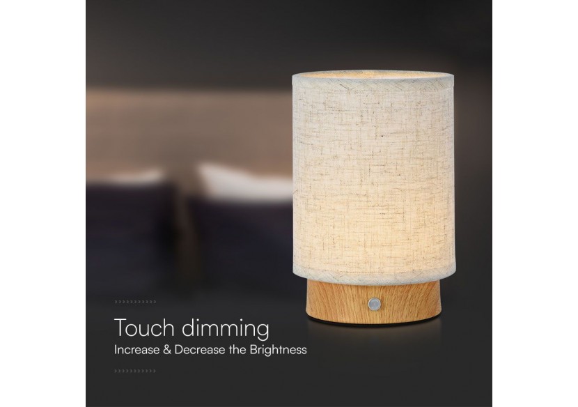 Lampe à poser d'intérieur sur batterie effet toile de jute 3w