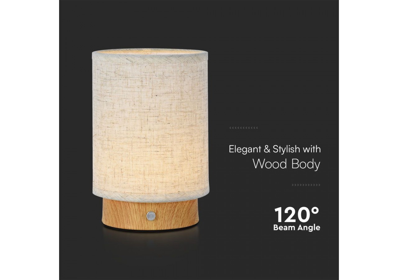 Lampe à poser d'intérieur sur batterie effet toile de jute 3w