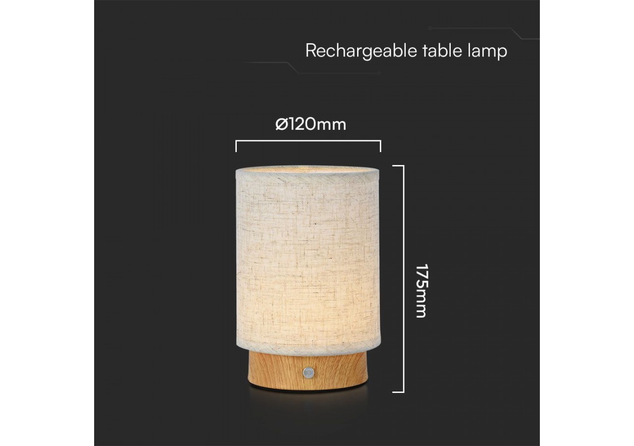 Lampe à poser d'intérieur sur batterie effet toile de jute 3w
