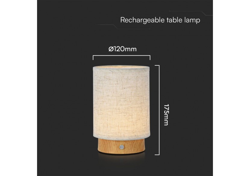 Lampe à poser d'intérieur sur batterie effet toile de jute 3w