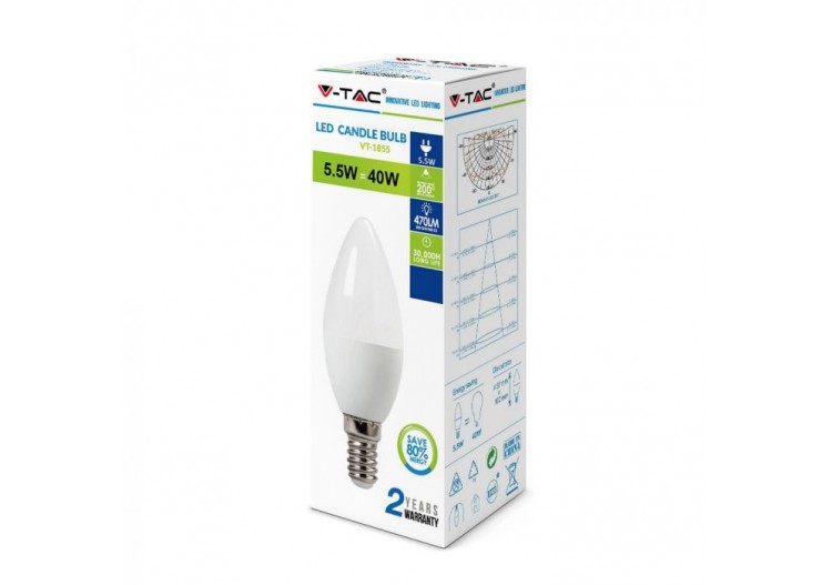 Ampoule LED 5,5W E14 Bougie...
