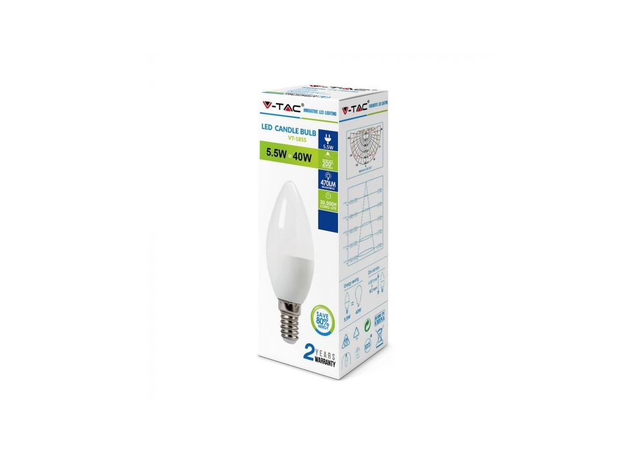 Ampoule LED 5,5W E14 Bougie 4000K