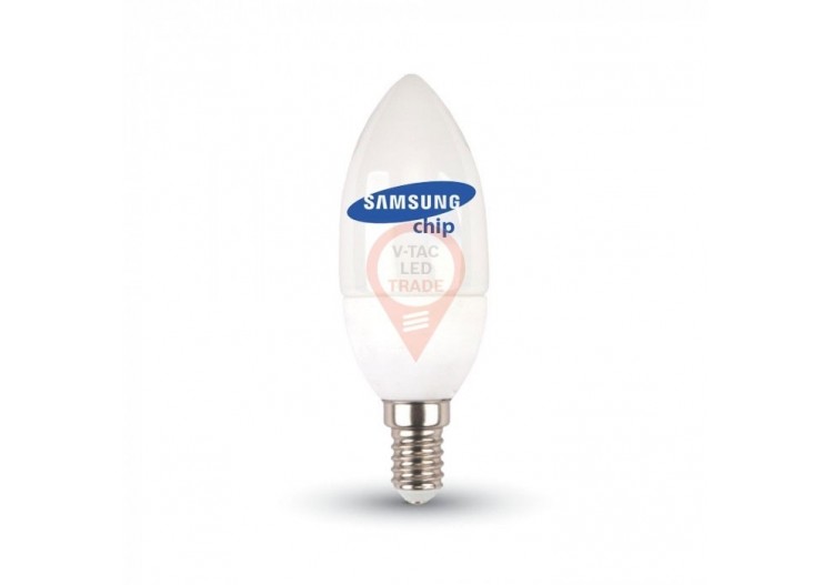 Ampoule LED - SAMSUNG CHIP 4,5W E14 A++ Bougie Plastique Blanc Chaud