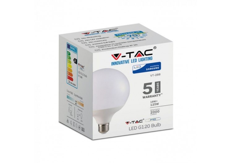 Ampoule LED - Puce SAMSUNG 18W E27 Plastique G120 6400K