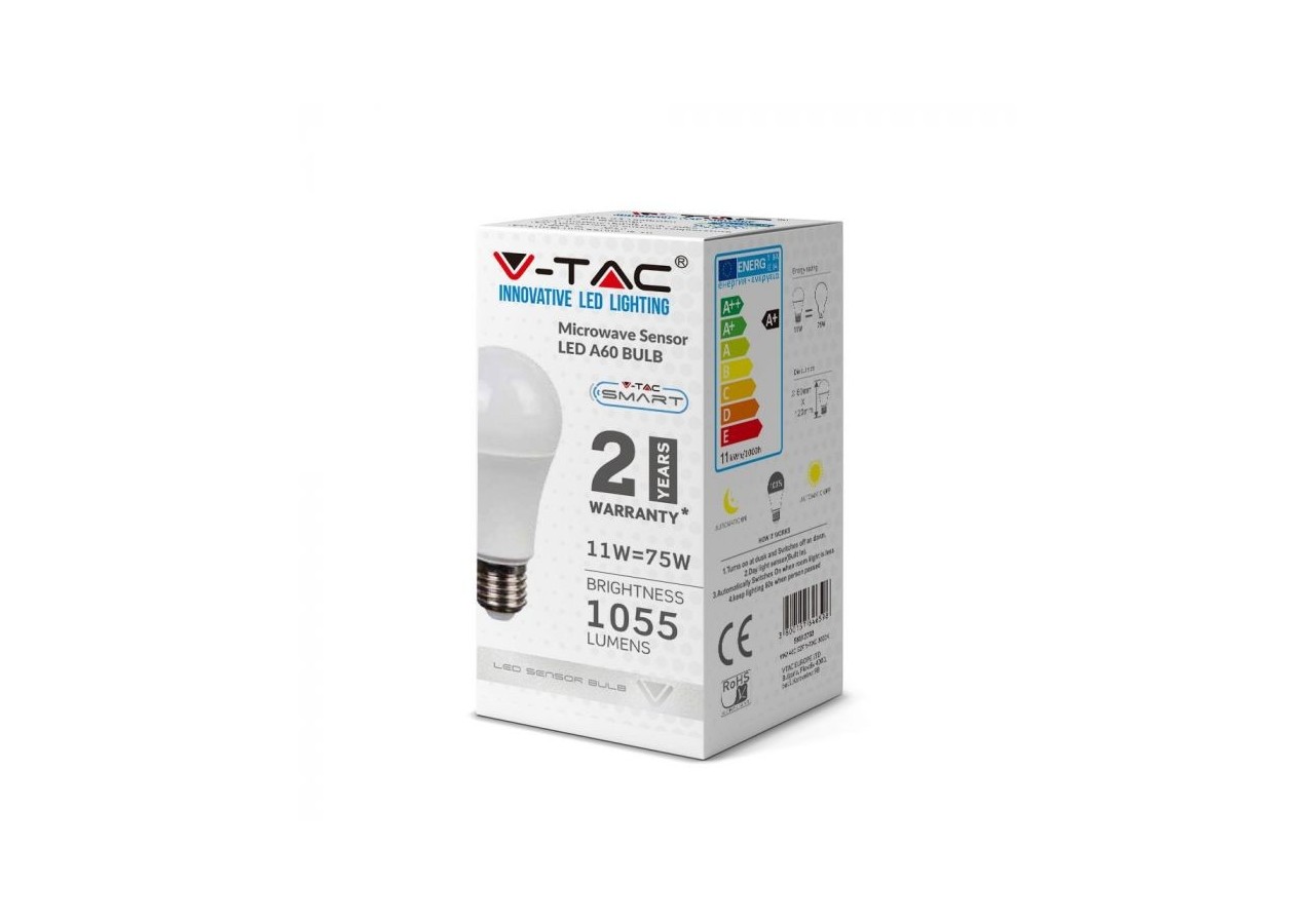 Ampoule LED - 11W E27 A60 RA80 Capteur Micro-onde 3000K