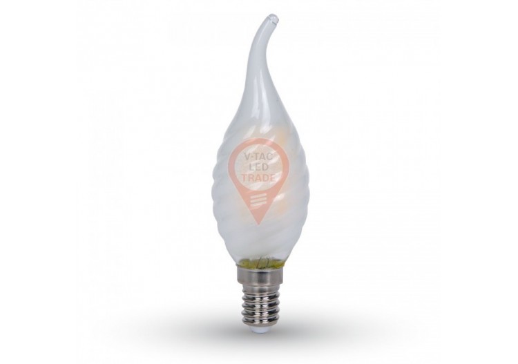 Ampoule LED - 4W Filament E14 Frost Cover Twist Bougie Queue Blanc