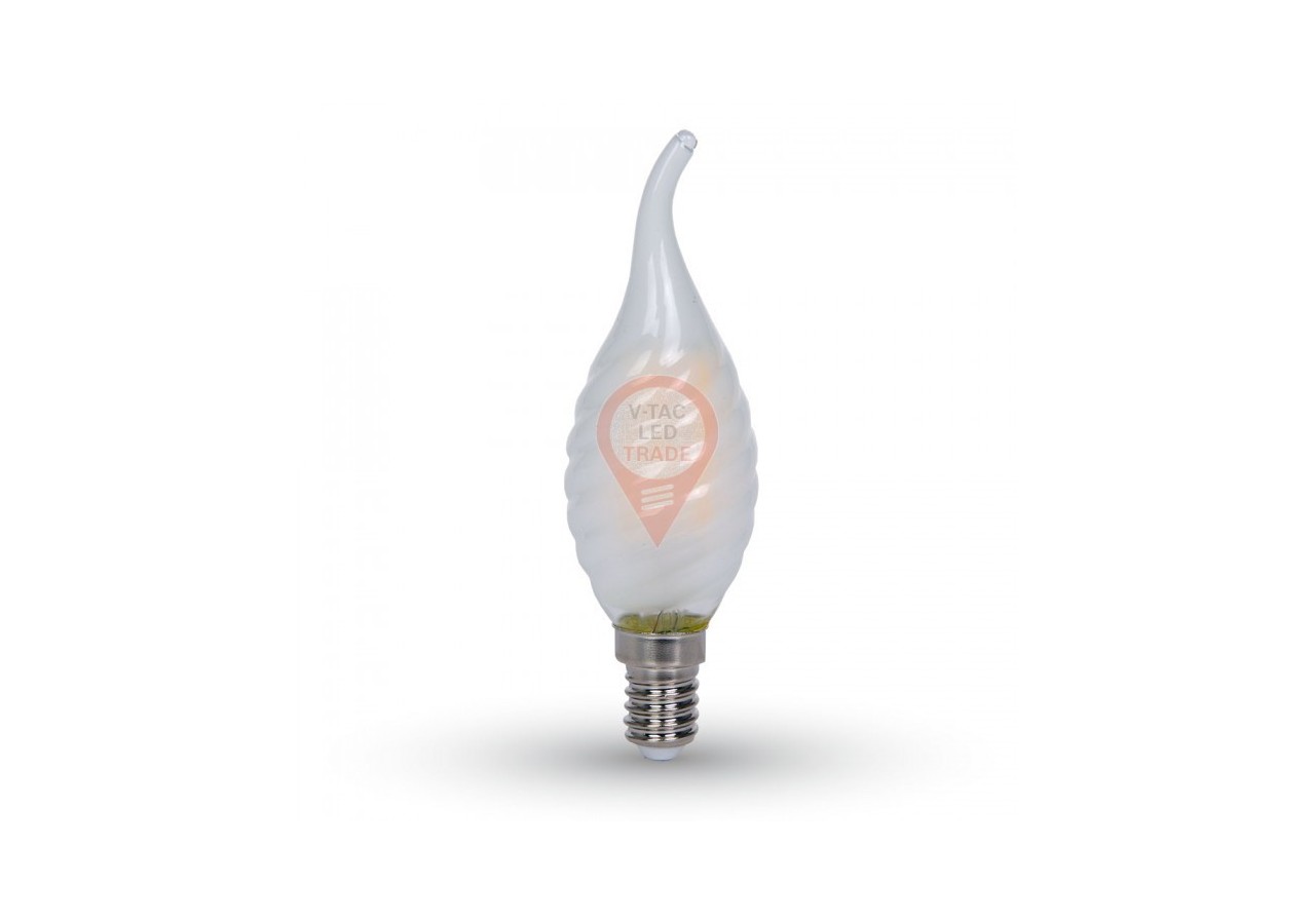 Ampoule LED - 4W Filament E14 Frost Cover Twist Bougie Queue Blanc