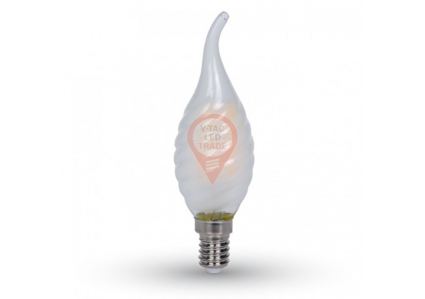 Ampoule LED - 4W Filament E14 Frost Cover Twist Bougie Queue Blanc