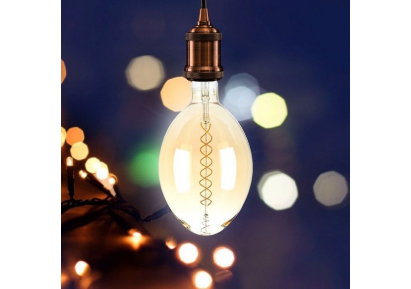 Ampoule LED - 8W Double Filament E27 BF180 Ambre Intensité Variable 2000K