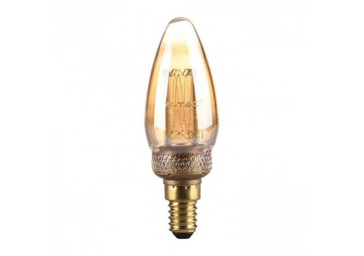 Ampoule LED - Bougie à Filament ART 2W E14 Verre Ambré 1800K±200K