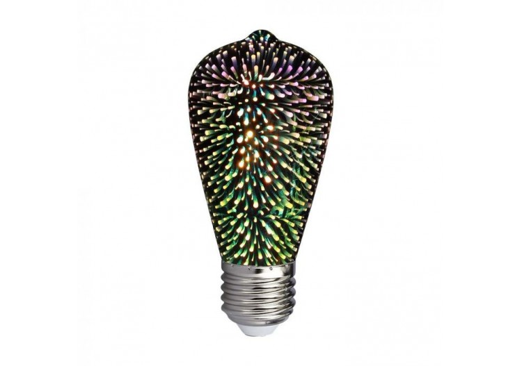 Ampoule LED - 3W E27 Filament 3D ST64 3000K