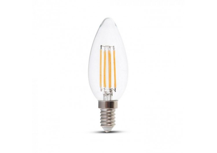 Ampoule Bougie LED à Filament - 4W COG E14 Blanc Chaud