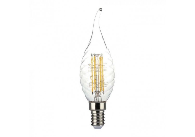 Ampoule LED - 4W Filament E14 Twist Bougie Flamme Blanc Chaud