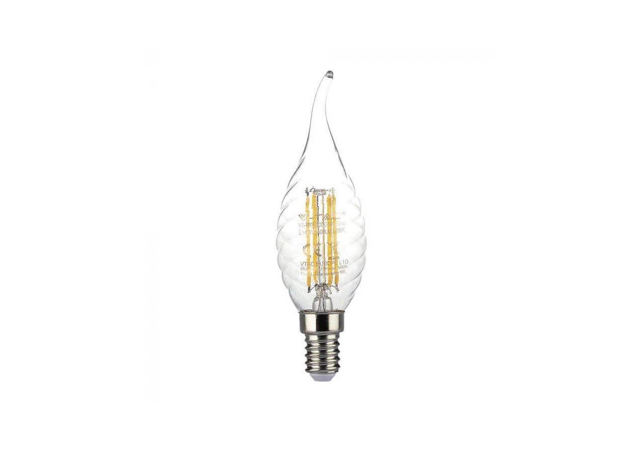 Ampoule LED - 4W Filament E14 Twist Bougie Flamme Blanc Chaud