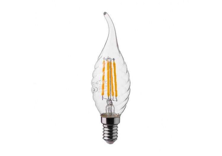 Ampoule LED 4W Filament Twist Bougie Flamme E14 Blanc Naturel