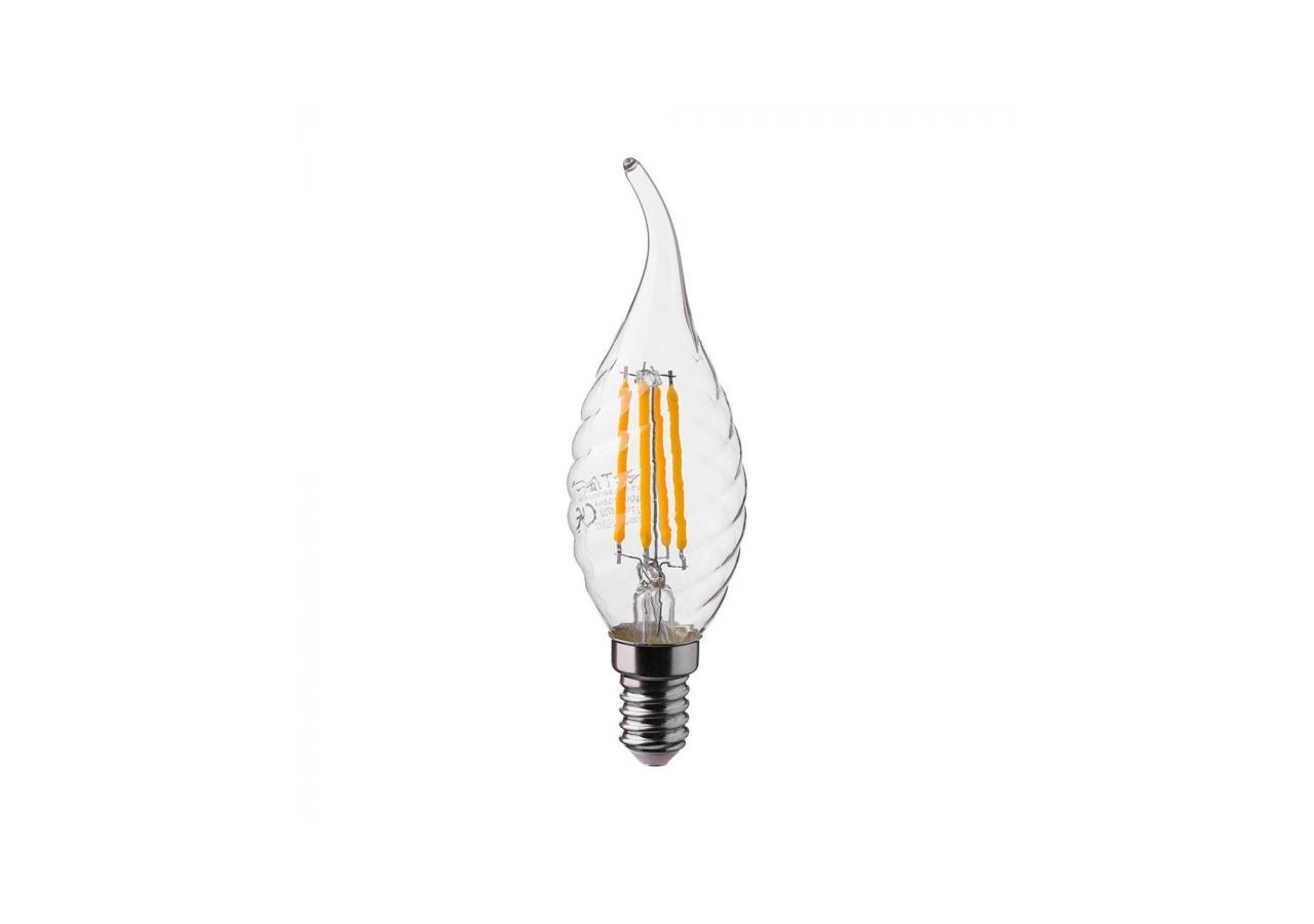Ampoule LED 4W Filament Twist Bougie Flamme E14 Blanc Naturel