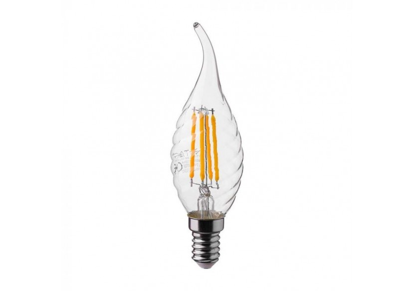 Ampoule LED 4W Filament Twist Bougie Flamme E14 Blanc Naturel