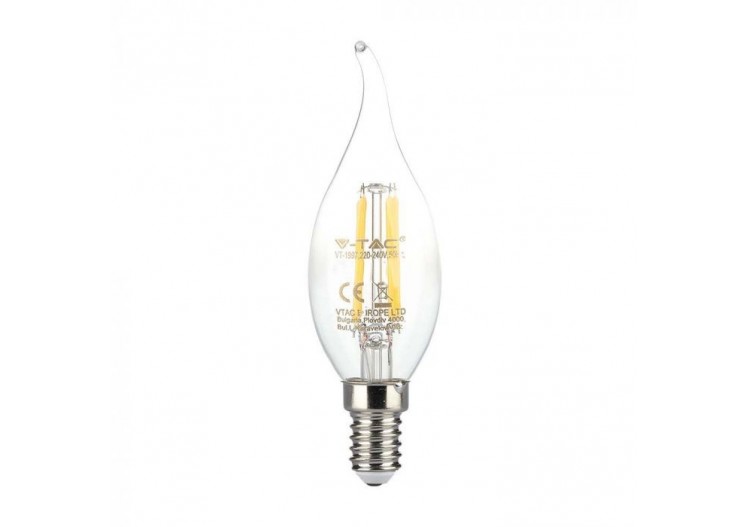Ampoule LED - 4W Filament E14 Flamme Bougie Blanc Chaud