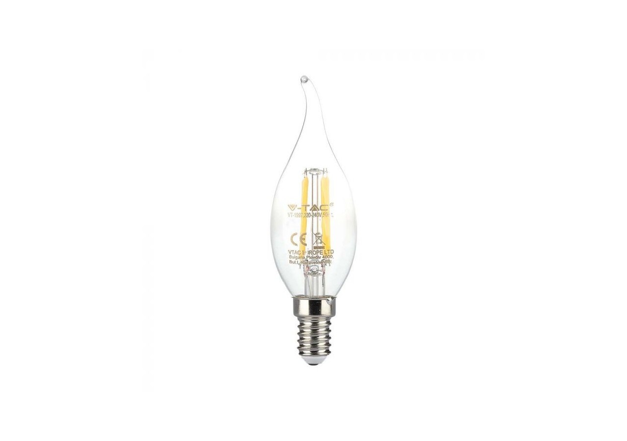 Ampoule LED - 4W Filament E14 Flamme Bougie Blanc Chaud
