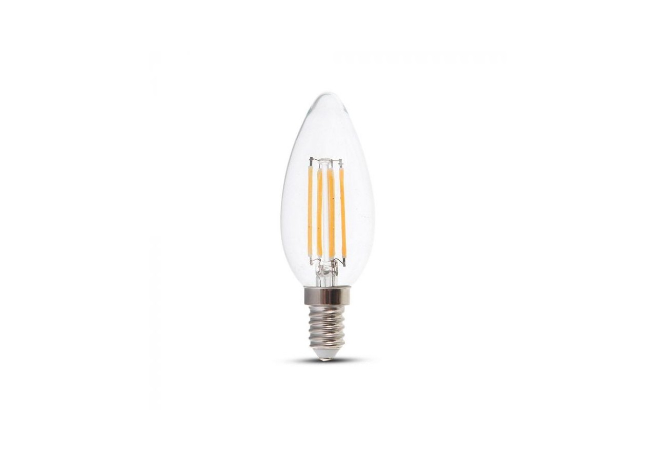 Ampoule LED 4W Filament E14 Couvercle Transparent Bougie Intensité Variable 3000K
